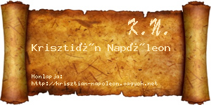 Krisztián Napóleon névjegykártya